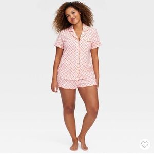 Roller Rabbit Pink & Peach Geometric Short Pajama Set